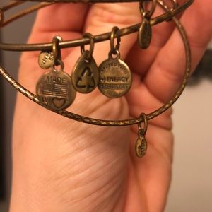 Alex and Ani set of 3 bronze bracelets